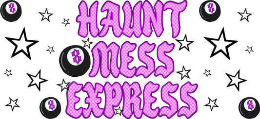 Haunted Halloween Theme UV DTF Cup Wrap Design