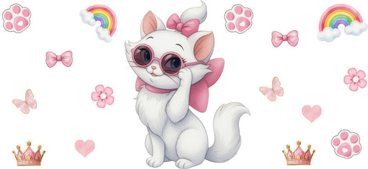 Cat UV DTF Cup Wrap Tumbler Decal Glass Can Wrap for 16oz Libbey KA-11962