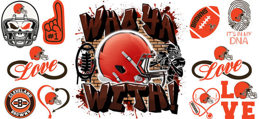 32 Team Football UV DTF Cup Wrap Tumbler Decal Glass Can Wrap for 16oz Libbey KA-12102