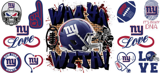 32 Team Football UV DTF Cup Wrap Tumbler Decal Glass Can Wrap for 16oz Libbey KA-12106