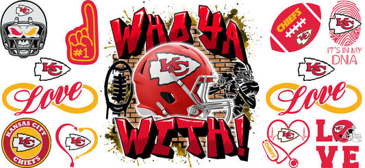 32 Team Football UV DTF Cup Wrap Tumbler Decal Glass Can Wrap for 16oz Libbey KA-12109
