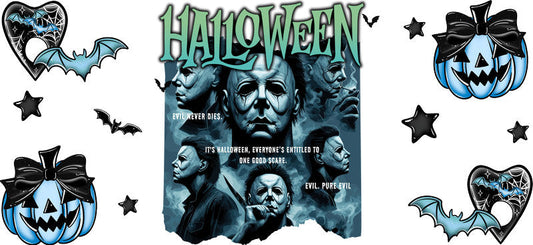 Horror Moive Halloween UV DTF Cup Wrap for 16oz Libbey Glass KA-12204