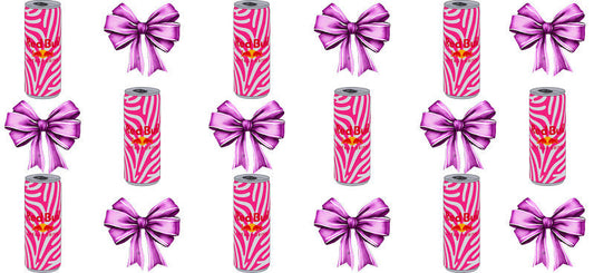 Energy Drink Bow aesthetic UV DTF Cup Wrap for 16oz Glass Can Libbey KA-12350