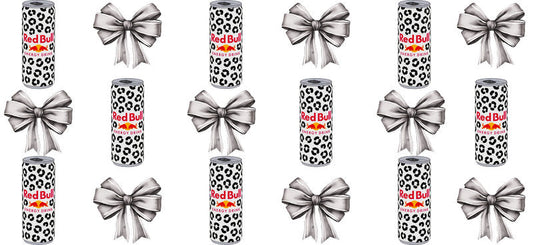 Energy Drink Bow aesthetic UV DTF Cup Wrap for 16oz Glass Can Libbey KA-12351
