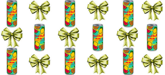 Energy Drink Bow aesthetic UV DTF Cup Wrap for 16oz Glass Can Libbey KA-12358