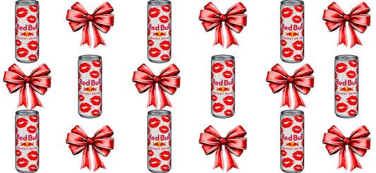 Energy Drink Bow aesthetic UV DTF Cup Wrap for 16oz Glass Can Libbey KA-12359
