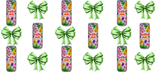Energy Drink Bow aesthetic UV DTF Cup Wrap for 16oz Glass Can Libbey KA-12360