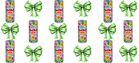 Energy Drink Bow aesthetic UV DTF Cup Wrap for 16oz Glass Can Libbey KA-12361
