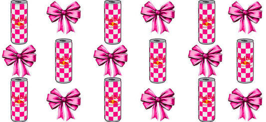 Energy Drink Bow aesthetic UV DTF Cup Wrap for 16oz Glass Can Libbey KA-12363