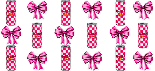 Energy Drink Bow aesthetic UV DTF Cup Wrap for 16oz Glass Can Libbey KA-12364