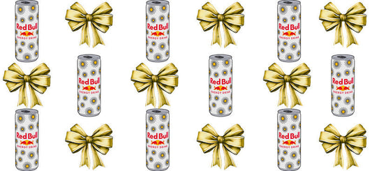 Energy Drink Bow aesthetic UV DTF Cup Wrap for 16oz Glass Can Libbey KA-12365