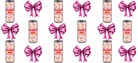 Energy Drink Bow aesthetic UV DTF Cup Wrap for 16oz Glass Can Libbey KA-12366