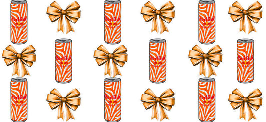 Energy Drink Bow aesthetic UV DTF Cup Wrap for 16oz Glass Can Libbey KA-12368