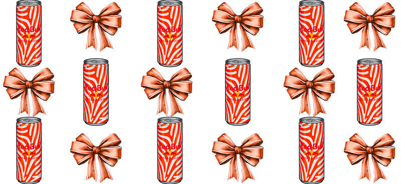 Energy Drink Bow aesthetic UV DTF Cup Wrap for 16oz Glass Can Libbey KA-12369