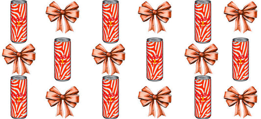 Energy Drink Bow aesthetic UV DTF Cup Wrap for 16oz Glass Can Libbey KA-12369