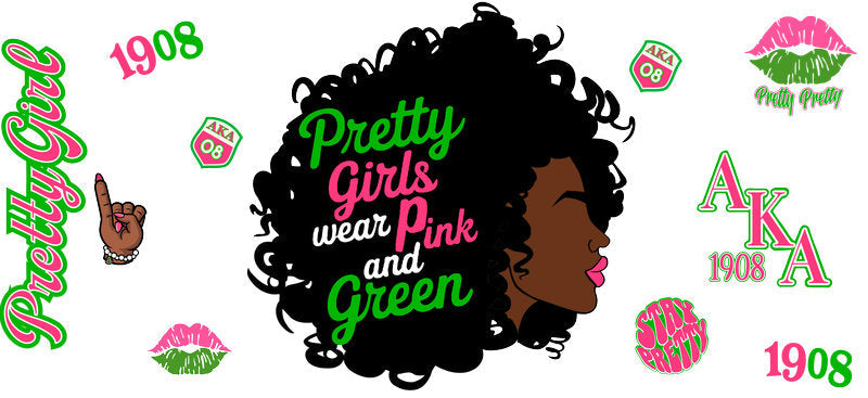 Pretty girl natural hair UV DTF cup wrap for 16oz Libbey glass KA-12416