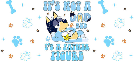 Blue Dog Family Cartoon Style UV DTF Cup Wrap for 16oz Libbey Glass KA-12540