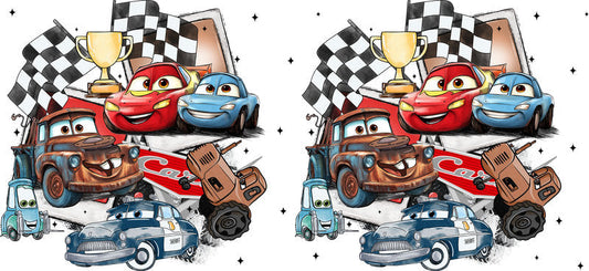 Racing Car Adventure UV DTF Cup Wrap for 16oz Libbey Glass KA-12548