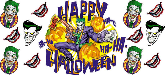 Creepy Clown Horror UV DTF Cup Wrap Transfer for Tumblers KA-12735