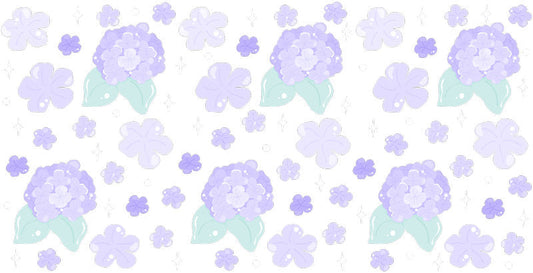 Hydrangea Flower UV DTF Cup Wrap Transfer for 16oz Libbey Glass KA-12838