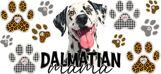Dalmatian Mama UV DTF Cup Wrap Transfer for 16oz Libbey Glass Can, Dog Lover Gift