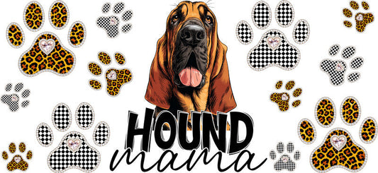 Bloodhound Mama UV DTF Cup Wrap Transfer for 16oz Libbey Glass Can, Dog Lover Gift