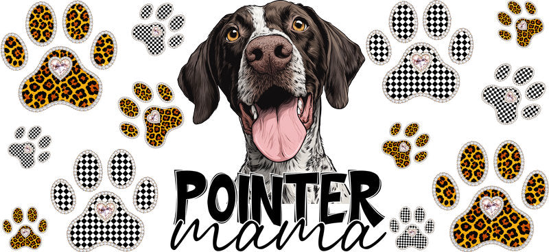 German Shorthaired Pointer Mama UV DTF Cup Wrap Transfer for 16oz Libbey Glass Can, Dog Lover Gift