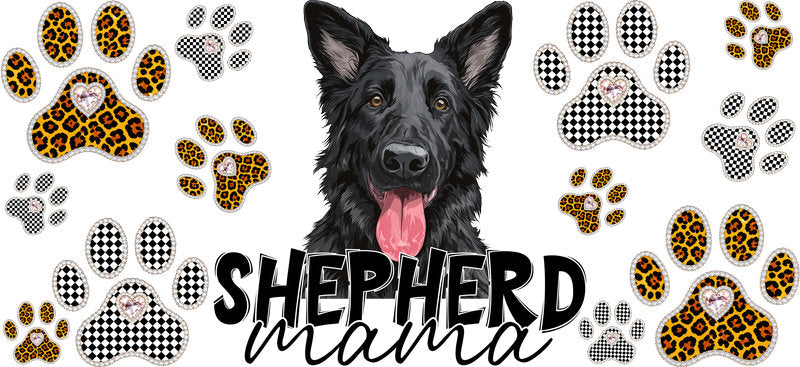 Belgian Shepherd Mama UV DTF Cup Wrap Transfer for 16oz Libbey Glass Can, Dog Lover Gift