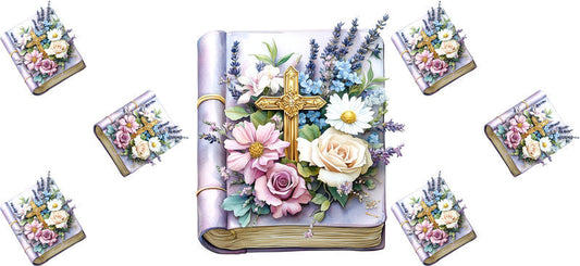Lavender Bible Cross Tumbler Wrap for 16oz Glass