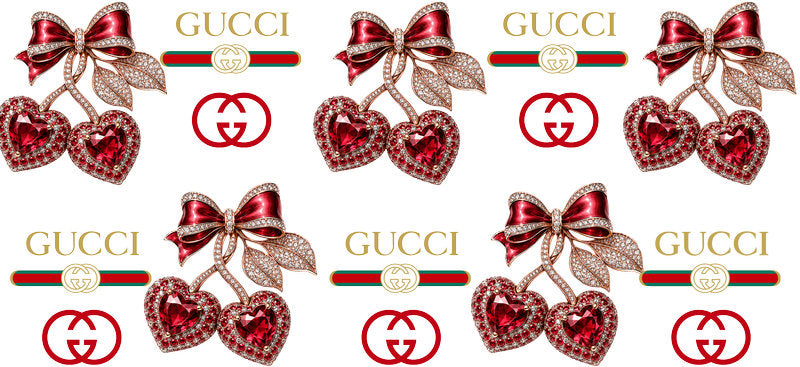 Designer Crystal Cherry Heart Bow Cup Wrap for 16oz Libbey Glass Can KA-13355