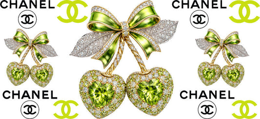 Designer Crystal Cherry Heart Bow Cup Wrap for 16oz Libbey Glass Can KA-13375