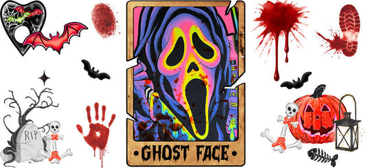 Horror Movie Halloween UV DTF Cup Wrap for 16oz Libbey Glass KA-13490
