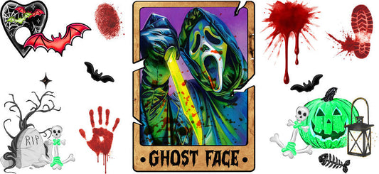 Horror Movie Halloween UV DTF Cup Wrap for 16oz Libbey Glass KA-13491