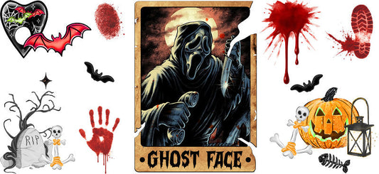 Horror Movie Halloween UV DTF Cup Wrap for 16oz Libbey Glass KA-13495