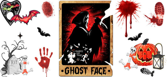 Horror Movie Halloween UV DTF Cup Wrap for 16oz Libbey Glass KA-13496