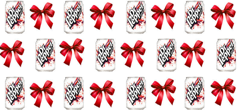 Bow Soda Can UV DTF Cup Wrap for 16oz Libbey Glass KA-13556