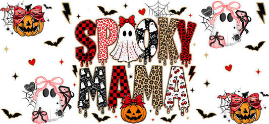 Spooky Season Halloween UV DTF Cup Wrap with Ghost and Pumpkin Design