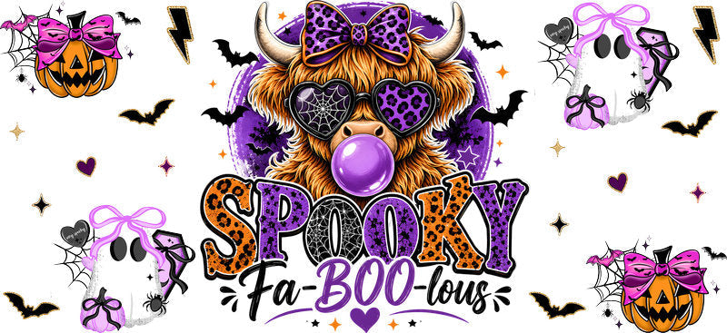 Cute Halloween Ghost UV DTF Cup Wrap for 16oz Libbey Cup