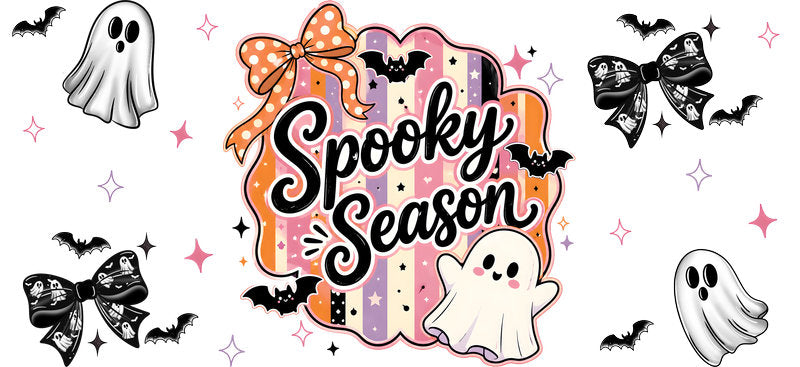 Pink Spooky Season Halloween Tumbler Wrap