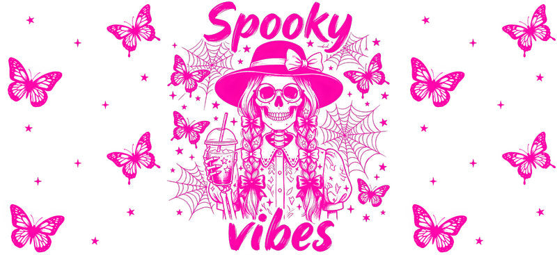 Gothic Skull Halloween UV DTF Cup Wrap Design