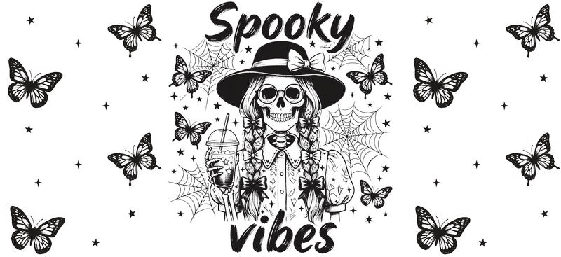 Spooky Skull Halloween Cup Decal for Custom Drinkware