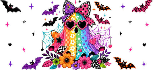 Colorful Halloween Ghost Tumbler Wrap