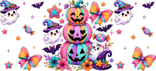 Cute Ghost Halloween Tumbler Wrap Design