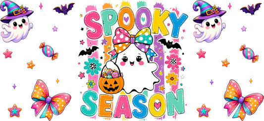Cute Spooky Season Ghost Tumbler Design