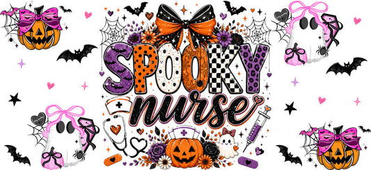 Spooky Nurse Halloween Tumbler Wrap