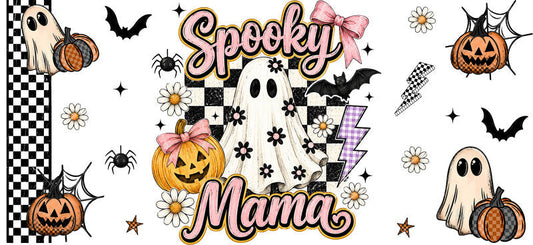 Halloween Mama Ghost Tumbler Wrap