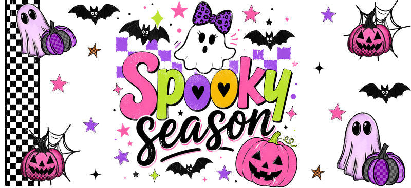 Cute Spooky Season Halloween UV DTF Cup Wrap