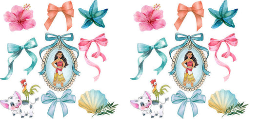 Cute Mermaid Bow UV DTF Transfer for 16oz Libbey KA-14105