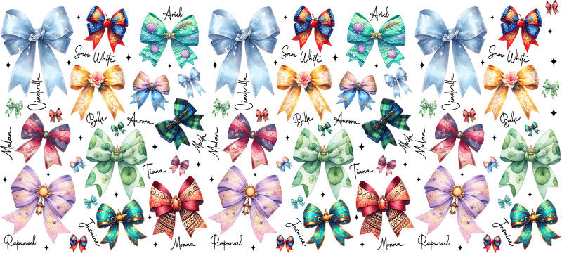 Colorful Bow Ribbon UV DTF Transfer for 16oz Libbey KA-14115