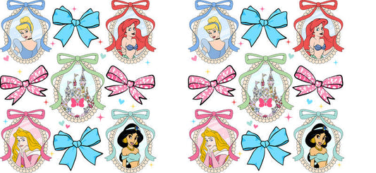 Princess Portrait Bow UV DTF Transfer for 16oz Libbey KA-14119